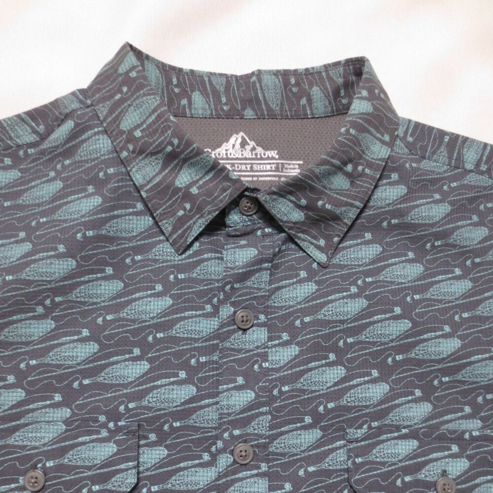 4/$14 NWOT CROFT & BARROW mens SHIRT outdoor QUICK DRY gray TEAL fishing SIZE XL